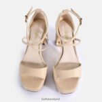 Beige Buffalo Cherry Neat Heeled Sandals vegan |Sandals F06ZHH442 - Image 3