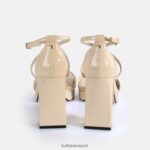 Beige Buffalo Cherry Neat Heeled Sandals vegan |Sandals F06ZHH442 - Image 5