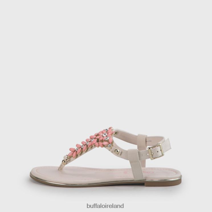 beige_coral_buffalo_rosalie_vegan_flat_sandals_suede_look_sandals_f06zhh340.jpg Beige/Coral Buffalo Rosalie vegan flat sandals suede look |Sandals F06ZHH340 - Image 1