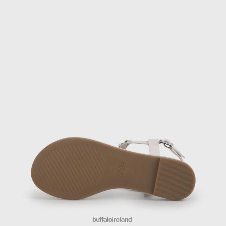 Beige/Light Green Buffalo Rosalie vegan flat sandals suede look |Sandals F06ZHH341 - Image 5