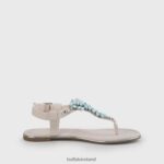 Beige/Light Green Buffalo Rosalie vegan flat sandals suede look |Sandals F06ZHH341 - Image 6