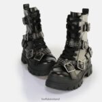 Black Buffalo Aspha Buckle Mid Ankle Boot vegan |Boots F06ZHH849 - Image 4