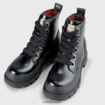 Black Buffalo ASPHA LACE UP HI Bootie Flat vegan |Boots F06ZHH847 - Image 4