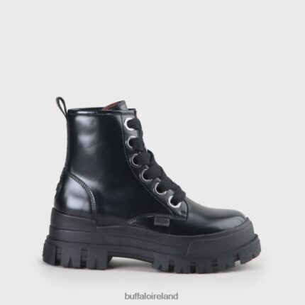 Black Buffalo ASPHA LACE UP HI Bootie Flat vegan |Boots F06ZHH847
