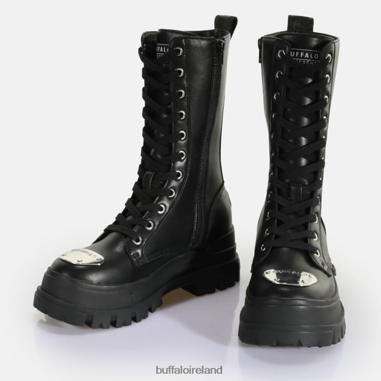 black_buffalo_aspha_steel_laceup_hi_boot_vegan_boots_f06zhh629.jpg Black Buffalo Aspha Steel Laceup HI Boot vegan |Boots F06ZHH629 - Image 1