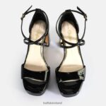 Black Buffalo Cherry Neat Heeled Sandals vegan |Sandals F06ZHH443 - Image 3
