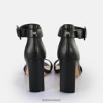 Black Buffalo Jean Ankle Heeled Sandals vegan |Sandals F06ZHH413 - Image 5