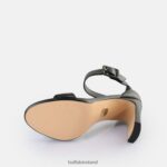 Black Buffalo Jean Ankle Heeled Sandals vegan |Sandals F06ZHH413 - Image 7