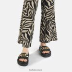 Black Buffalo Lake Quilt platform sandals vegan |Slides F06ZHH796 - Image 2