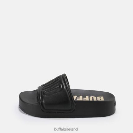 Black Buffalo Lake Quilt platform sandals vegan |Slides F06ZHH796