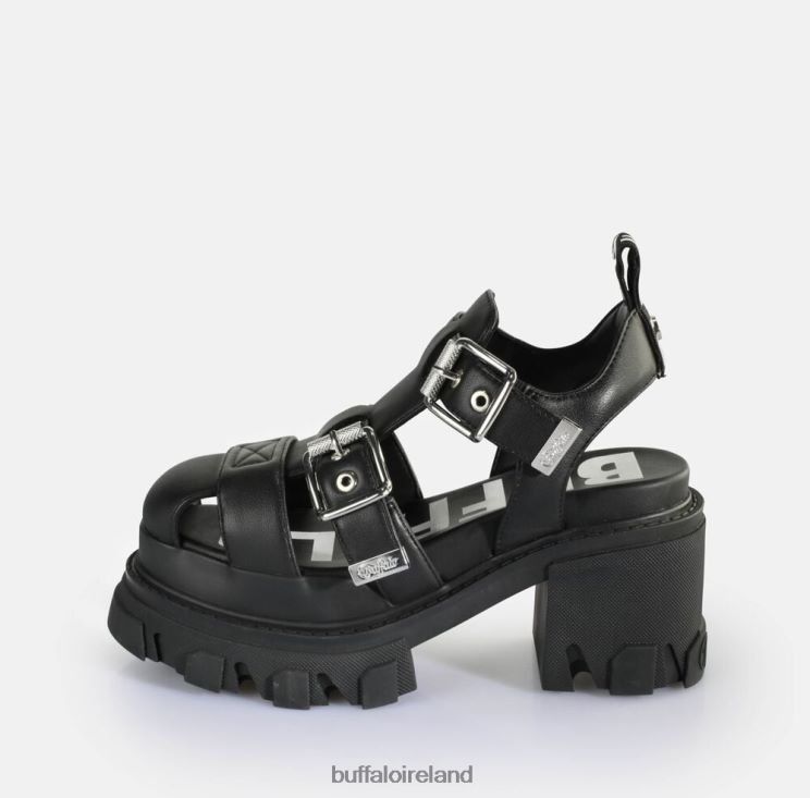 black_buffalo_riot_trawl_heeled_sandals_vegan_sandals_f06zhh84.jpg Black Buffalo Riot Trawl Heeled Sandals vegan |Sandals F06ZHH84 - Image 1