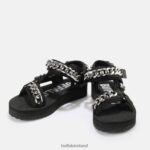 Black Buffalo Sage Chain platform sandals vegan |Sandals F06ZHH922 - Image 4