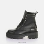 Black Buffalo Square Laceup Mid Ankle Boot |Boots F06ZHH151