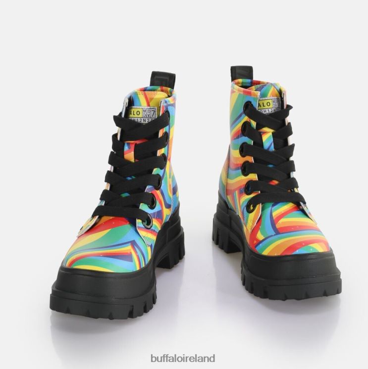 Black Rainbow Buffalo Aspha Lace Up Hi Ankle-Boot vegan |Boots F06ZHH370 - Image 4