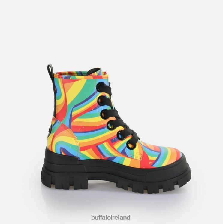 Black Rainbow Buffalo Aspha Lace Up Hi Ankle-Boot vegan |Boots F06ZHH370 - Image 5