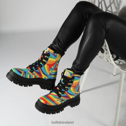 Black Rainbow Buffalo Aspha Lace Up Hi Ankle-Boot vegan |Boots F06ZHH370