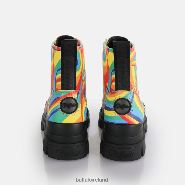Black Rainbow Buffalo Aspha Lace Up Hi Ankle-Boot vegan |Boots F06ZHH370 - Image 6