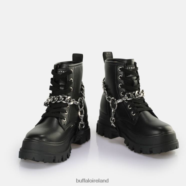 Black/Silver Buffalo Aspha Chain 2.0 Ankle Boot vegan |Boots F06ZHH564 - Image 4