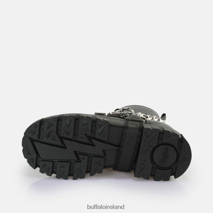 Black/Silver Buffalo Aspha Chain 2.0 Ankle Boot vegan |Boots F06ZHH564 - Image 5