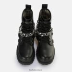 Black/Silver Buffalo Aspha Chain 2.0 Ankle Boot vegan |Boots F06ZHH564 - Image 7