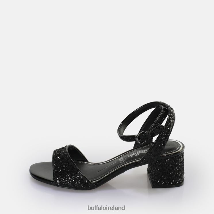 black_silver_buffalo_rainelle_heeled_sandal_vegan_sandals_f06zhh541.jpg Black/Silver Buffalo Rainelle heeled sandal vegan |Sandals F06ZHH541 - Image 1