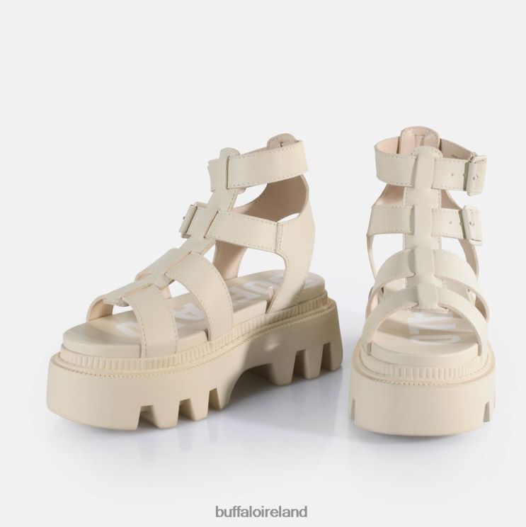 Cream Buffalo Flora Fisher Platform Sandals vegan |Sandals F06ZHH641 - Image 4