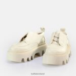 Cream Buffalo Flora Laceup LO loafer vegan |Loafers F06ZHH811 - Image 4
