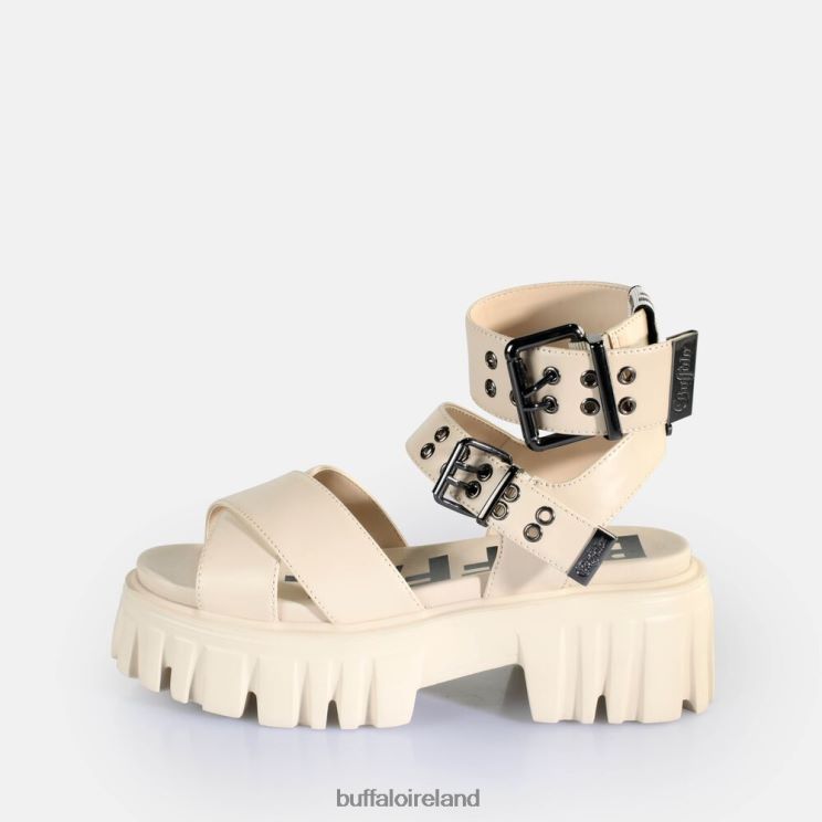 cream_buffalo_lion_choker_platform_sandals_vegan_sandals_f06zhh182.jpg Cream Buffalo Lion Choker Platform Sandals vegan |Sandals F06ZHH182 - Image 1