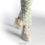 Cream Buffalo Raven Laceup Mid Sneaker High vegan |Sneakers F06ZHH655