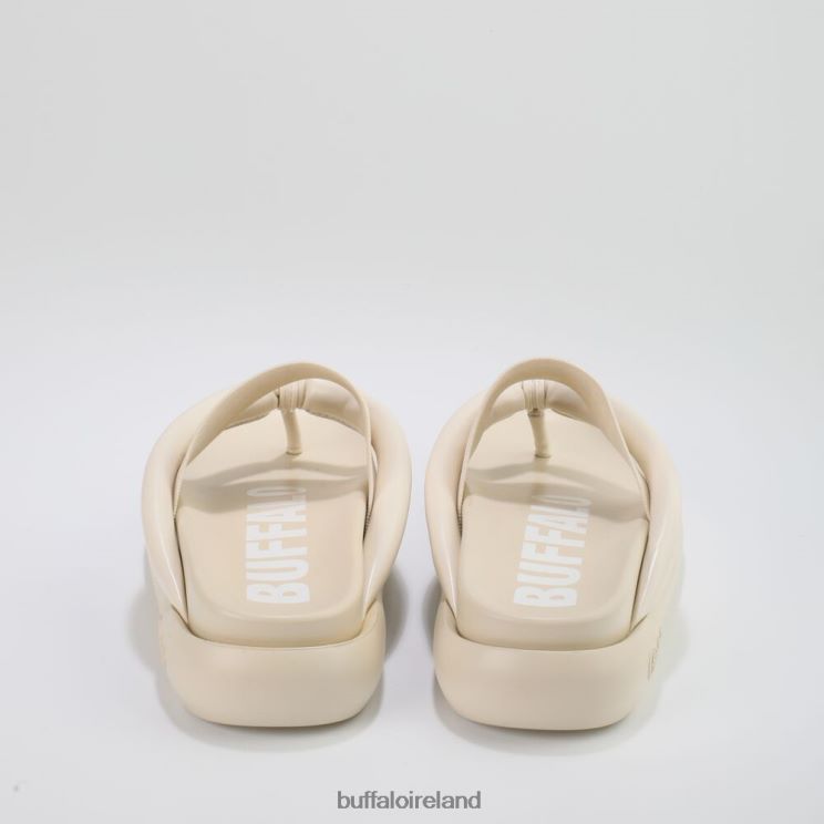 Cream Color Buffalo Rey flip platform sandals vegan |Slides F06ZHH723 - Image 5