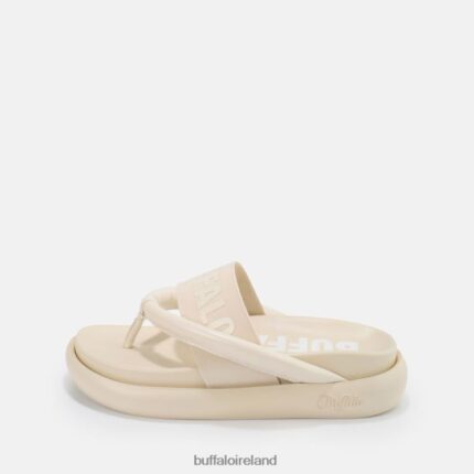 Cream Color Buffalo Rey flip platform sandals vegan |Slides F06ZHH723