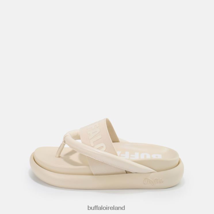 cream_color_buffalo_rey_flip_platform_sandals_vegan_slides_f06zhh723.jpg Cream Color Buffalo Rey flip platform sandals vegan |Slides F06ZHH723 - Image 1