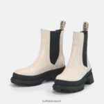 Cream In Crocodile Look Buffalo Simona Bootie Flat vegan |Boots F06ZHH458 - Image 4