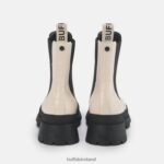 Cream In Crocodile Look Buffalo Simona Bootie Flat vegan |Boots F06ZHH458 - Image 5