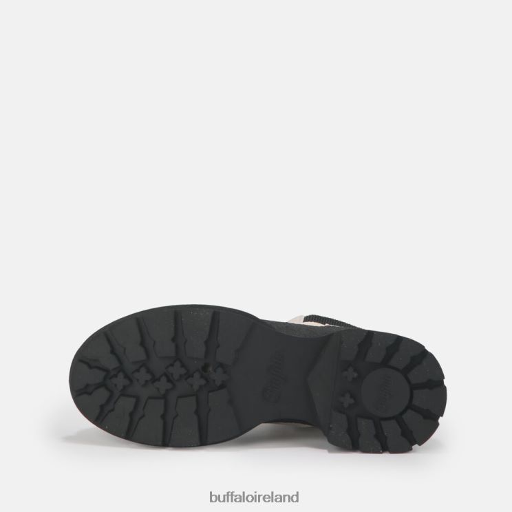 Cream In Crocodile Look Buffalo Simona Bootie Flat vegan |Boots F06ZHH458 - Image 6