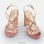 Dark Pink Buffalo Jean Vamp Heeled Sandals vegan |Sandals F06ZHH604 - Image 4