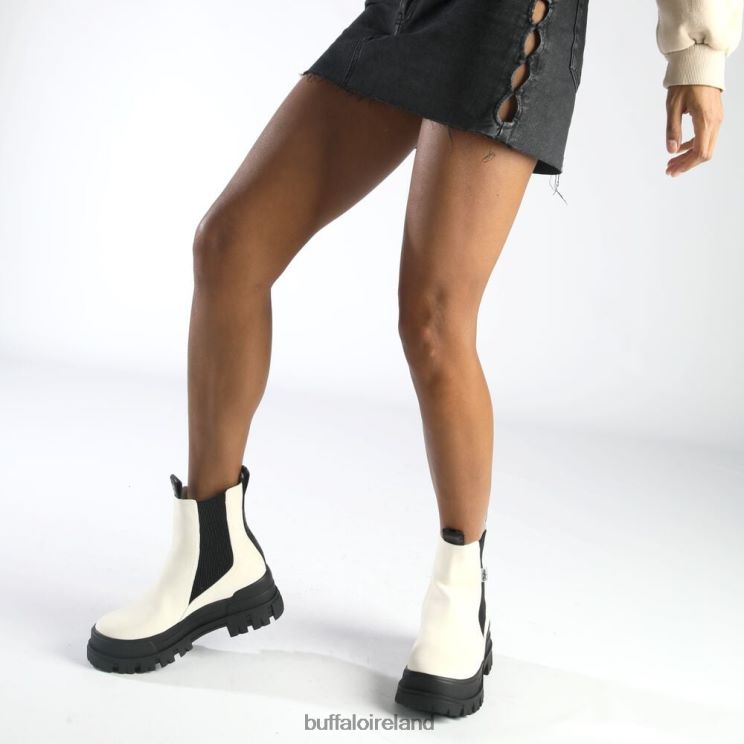 Eggshell/Black Buffalo Aspha Chelsea Mid Ankle Boot vegan |Boots F06ZHH478 - Image 2