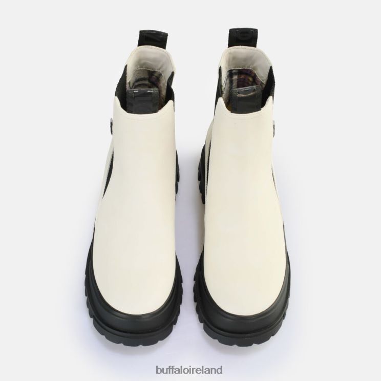 Eggshell/Black Buffalo Aspha Chelsea Mid Ankle Boot vegan |Boots F06ZHH478 - Image 7