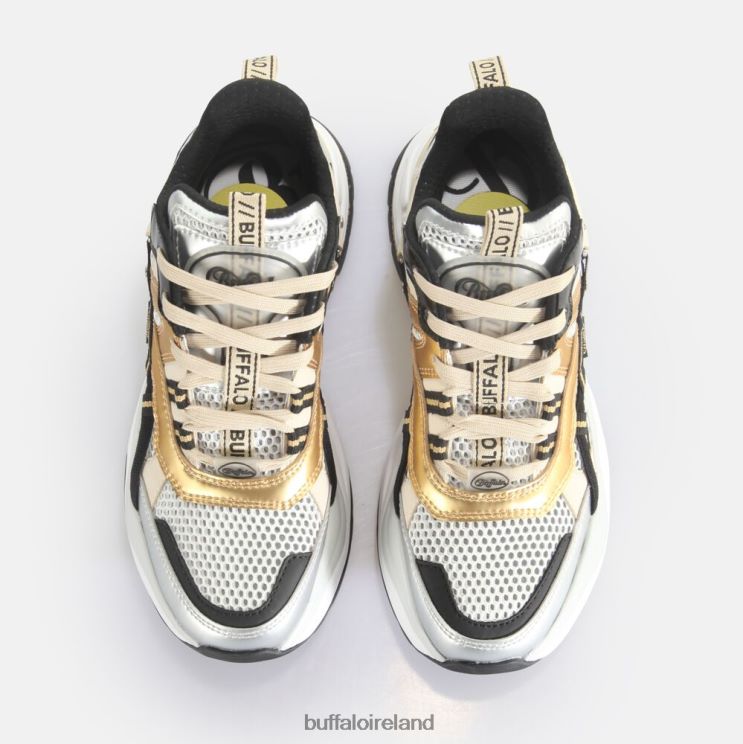Gold/Silver/Black Buffalo Triplet Hollow trainer Low vegan |Sneakers F06ZHH129 - Image 3