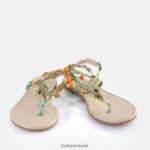 Green/Orange Buffalo Capri Vacay Sandals vegan |Sandals F06ZHH178 - Image 3