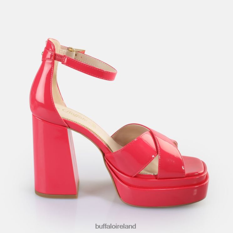 hot_pink_buffalo_may_cross_heeled_sandals_vegan_sandals_f06zhh527.jpg Hot Pink Buffalo May Cross Heeled Sandals vegan |Sandals F06ZHH527 - Image 1
