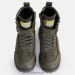 Khaki Buffalo Aspha Com1 Laceup Mid vegan ankle boot |Boots F06ZHH582 - Image 7