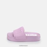 Lavender Buffalo Lake Quilt platform sandals vegan |Slides F06ZHH797