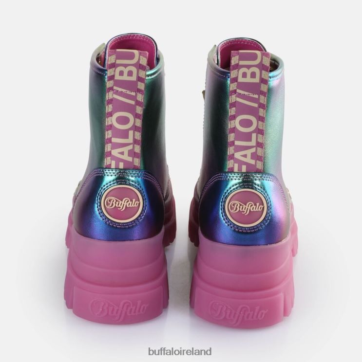 Mermaid Purple Buffalo Aspha Lace Up Hi Ankle Boot vegan |Boots F06ZHH439 - Image 4