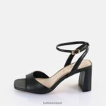 Pearl Black Buffalo April Neat Heeled Sandals vegan |Sandals F06ZHH245