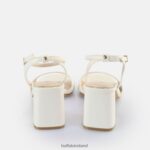Pearl White Buffalo April Neat Heeled Sandals vegan |Sandals F06ZHH244 - Image 4