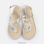 Pearl White Buffalo Capri Sparkling Butterfly Sandals vegan |Sandals F06ZHH385 - Image 2