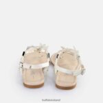 Pearl White Buffalo Capri Sparkling Butterfly Sandals vegan |Sandals F06ZHH385 - Image 4