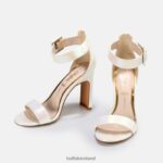 Pearly White Buffalo Jean Ankle Sandal vegan |Sandals F06ZHH414 - Image 4
