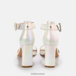 Pearly White Buffalo Jean Ankle Sandal vegan |Sandals F06ZHH414 - Image 5